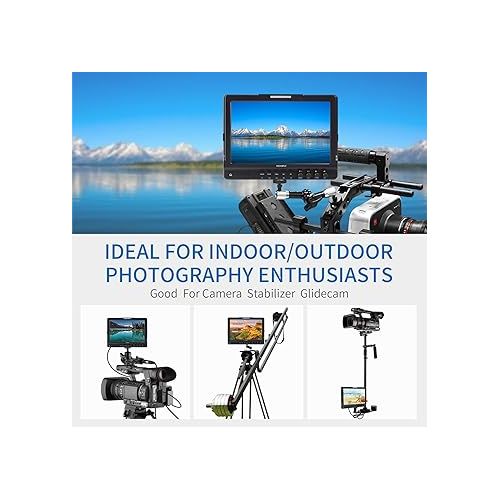  FEELWORLD 1018V1 10.1 Inch DSLR Camera Field Monitor 4K Full HD 1920x1200 IPS Display HDMI YPbPr Video Audio Input Built-in Speakers