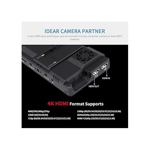  FEELWORLD LUT6E 6 Inch 1600nit Hight Bright Touchscreen DSLR Camera Field Monitor with 3D Lut Waveform Vectorscope Automatic Light Sensor HD 1920x1200 4K HDMI Input