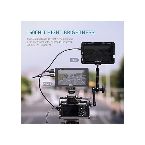  FEELWORLD LUT6E 6 Inch 1600nit Hight Bright Touchscreen DSLR Camera Field Monitor with 3D Lut Waveform Vectorscope Automatic Light Sensor HD 1920x1200 4K HDMI Input