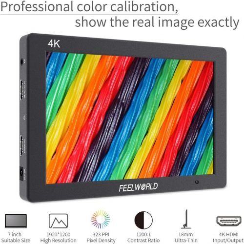  [아마존 핫딜]  [아마존핫딜]FEELWORLD T7 7 Inch DSLR On Camera Field Monitor Video Assist Full HD 1920x1200 4K HDMI Input Output with Peaking Focus Rugged Aluminum Housing