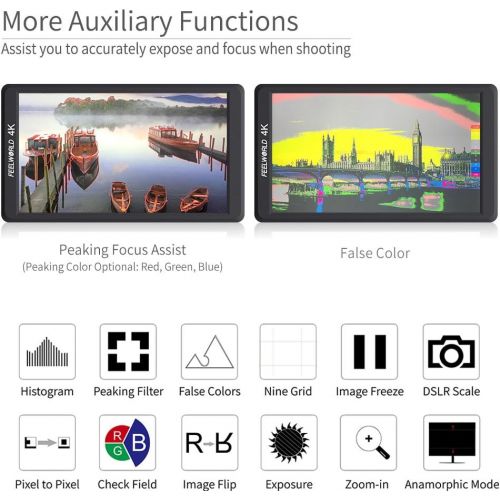  [아마존 핫딜]  [아마존핫딜]FEELWORLD F570 5.7 Inch On Camera Field DSLR Monitor Small HD Focus Video Assis 4K HDMI Input Output Full HD1920x1080 Rugged Aluminum Housing