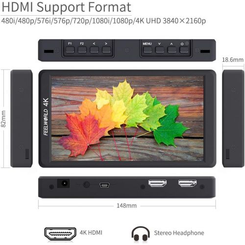  [아마존 핫딜]  [아마존핫딜]FEELWORLD F570 5.7 Inch On Camera Field DSLR Monitor Small HD Focus Video Assis 4K HDMI Input Output Full HD1920x1080 Rugged Aluminum Housing