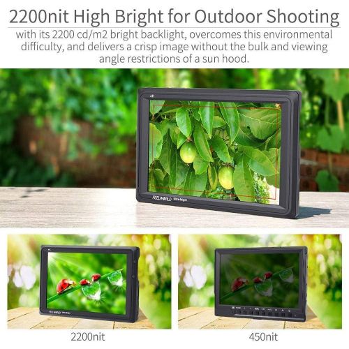  [아마존핫딜][아마존 핫딜] FEELWORLD FW279 7 Inch 2200nit Ultra Bright DSLR Camera Field Monitor High Brightness Sunlight Viewable Full HD 1920x1200 4K HDMI Input Output