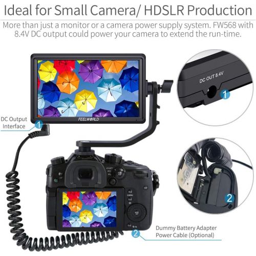  [아마존핫딜][아마존 핫딜] FEELWORLD FW568 5.5 inch DSLR Camera Field Monitor Video Peaking Focus Assist Small Full HD 1920x1080 IPS with 4K HDMI 8.4V DC Input Output Include Tilt Arm