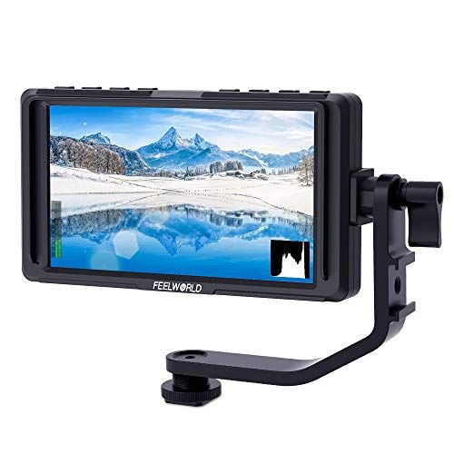  FEELWORLD F5 5 Inch DSLR On Camera Field Monitor Small Full HD 1920x1080 IPS Video Peaking Focus Assist with 4K HDMI 8.4V DC Input Output Include Tilt Arm