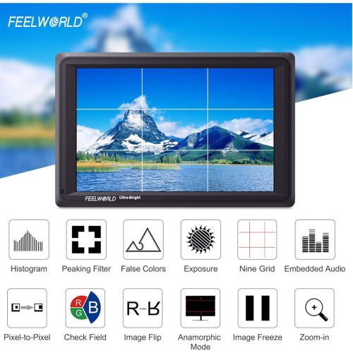  FEELWORLD FW279S 7 Inch 2200nit Daylight Viewable 3G-SDI 4K HDMI Input Output 1920X1200 Camera Field Monitor for Stabilizer Canon Nikon Panasonic DSLR and Mirrorless on Camera Moni