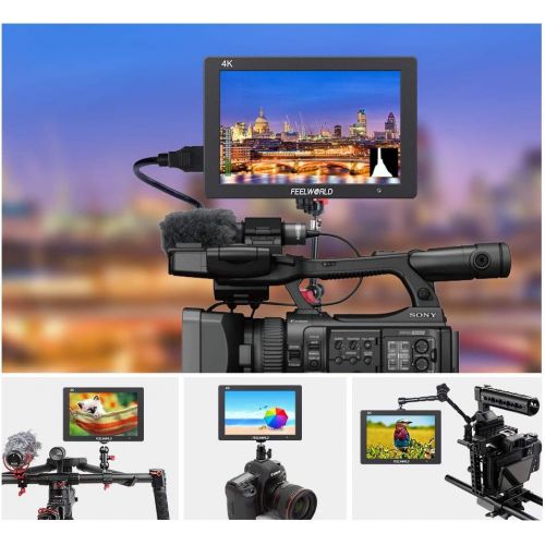  FEELWORLD T7 7 Inch DSLR On Camera Field Monitor Video Assist Full HD 1920x1200 4K HDMI Input Output with Peaking Focus Rugged Aluminum Housing