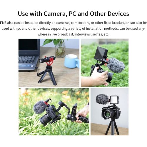  FEELWORLD FM8 Video Microphone for Broadcast Camera Live Interview Mini 3.5mm Condenser, Audio Recording Smartphones DSLR Camera Filmmaking Vlogging Music Live Streaming (FM8)