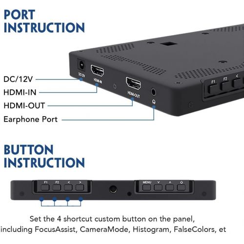  FEELWORLD T7 7 Inch Camera Field Monitor with 4K HDMI, Full HD 1920 x 1200 IPS Video Assist for DSLR