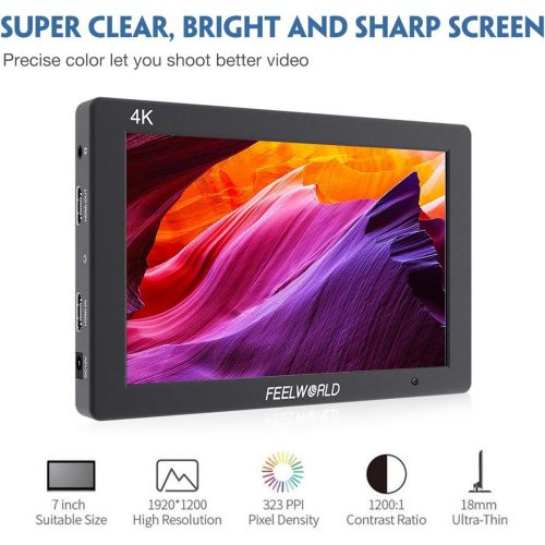  FEELWORLD T7 7 Inch Camera Field Monitor with 4K HDMI, Full HD 1920 x 1200 IPS Video Assist for DSLR