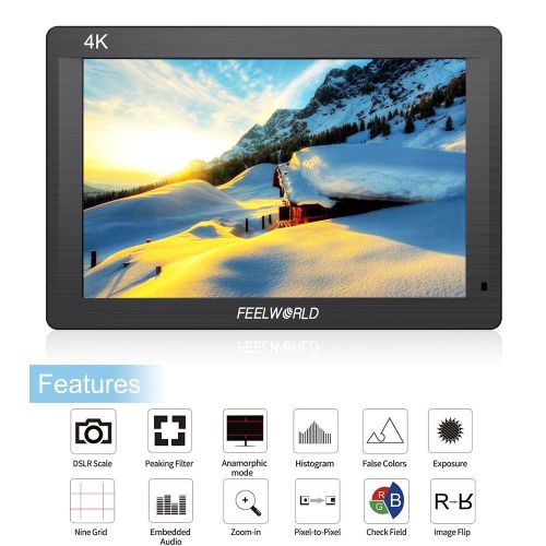  FEELWORLD FH7 Full HD 7 Inch IPS On Camera Field Monitor with Carrying Case Kit Support 4K HDMI InputOutput 1200:1 Contrast 160 Degree Viewing Angels for Sony Canon Nikon Panasoni