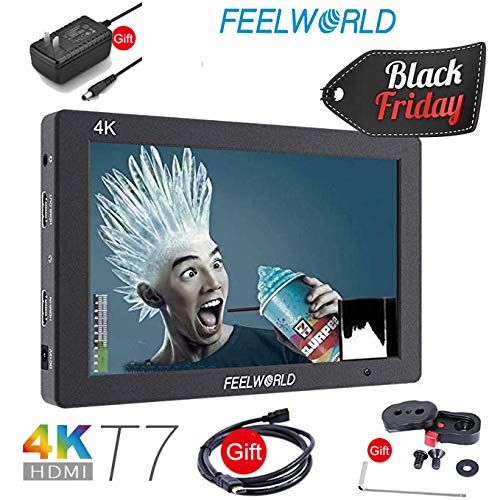  FEELWORLD T7 7 inch 4K DSLR Video Monitor, Full HD 1920x1200 IPS Aluminum Camera Field Monitor with 4K HDMI 8V DC inOut