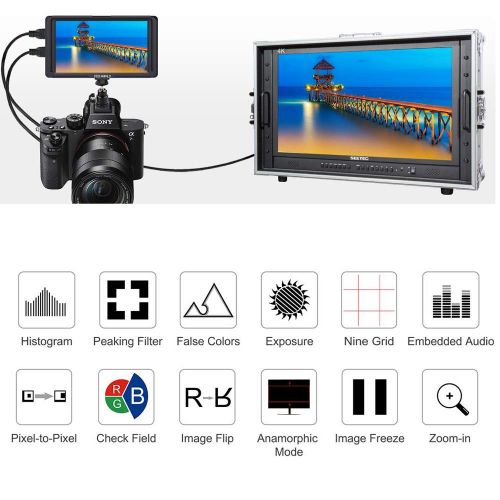  FEELWORLD Feelworld CK5 5 Inch DSLR Camera Field Monitor IPS Full HD 1920x1080 Support 4K HDMI Input Output Tilt Arm Power Output On Camera Video Monitor