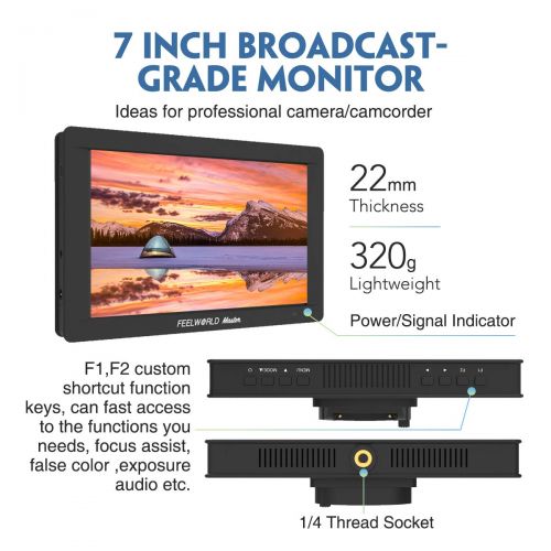  FEELWORLD Feelworld Master MA7S 7 inch 3G SDI 4K HDMI DSLR Monitor, Full HD 1920x1200 IPS Director Field Monitor with Histogram