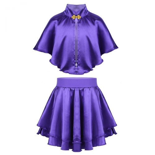  FEESHOW Kids Girls Greatest-Show Man Wheeler Costume Halloween Party Cosplay Role Play Cape Top with Skirt Gloves Set