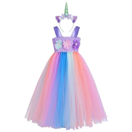  FEESHOW Kids Girls Halloween Princess Tutu Fancy Dress up Costumes Cosplay Party Outfits with Headband