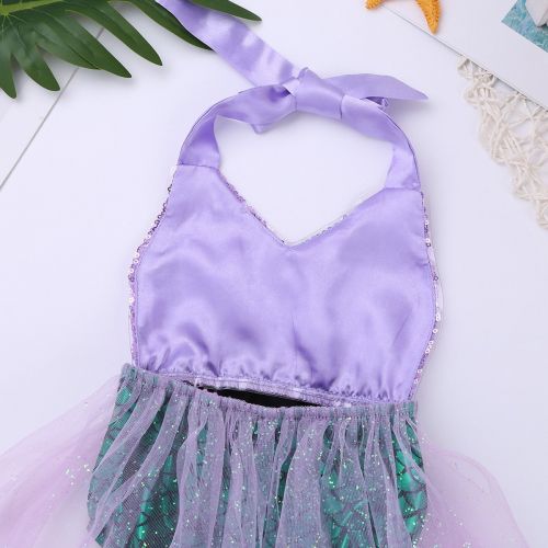 FEESHOW Toddler Baby Girls Mermaid Princess Bikini Swimsuit Halter Romper Tutu Fancy Dress Costumes