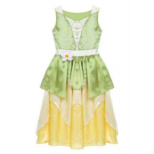  FEESHOW Girls Green Fairy Princess Dress up Costumes Halloween Cosplay Birthday Party Outfit Ball Gown