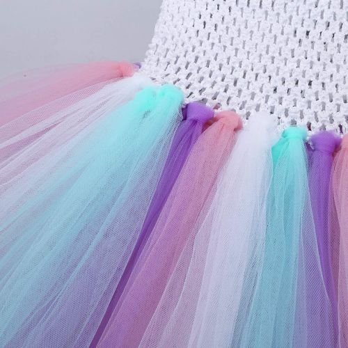  FEESHOW Kids Girls Pastel Tutu Dress Princess Halloween Costumes Fancy Dress up Outfits with Headband