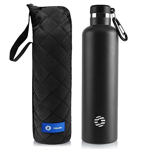  FEIJIAN Sports Water Bottle 32oz Stainless Steel Vacuum Insulated Water Bottle Hot Cold Double Walled Large Capacity Sports Bottle with Carry Case Wide Mouth Lids