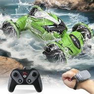 Amphibious Remote Control Car Boat-4WD Gesture RC Stunt Car 2.4 GHz Transforms Waterproof Vehicle Toys for 5-12 Year Old All Terrain Water Beach Pool Summer Fun Toys for Kids Ages 8-12 Gifts for Boys
