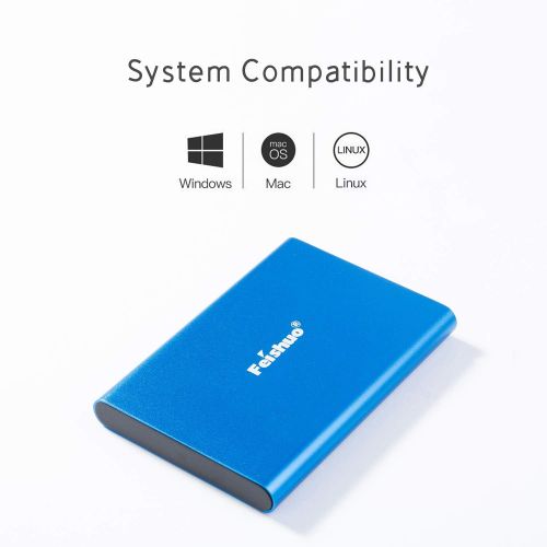  FEISHUO Portable External Hard Drive USB3.0 SATA HDD Storage (500G, Black)