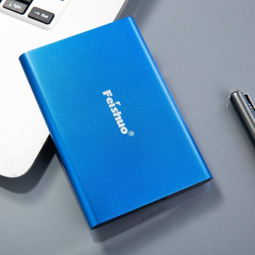  FEISHUO Portable External Hard Drive USB3.0 SATA HDD Storage (500G, Black)