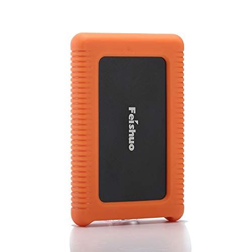  FEISHUO Portable External Hard Drive USB3.0 SATA HDD Storage  External Hard Drive Silicone Case Anti-Drop, Shockproof and Rainproof (320G, Black)