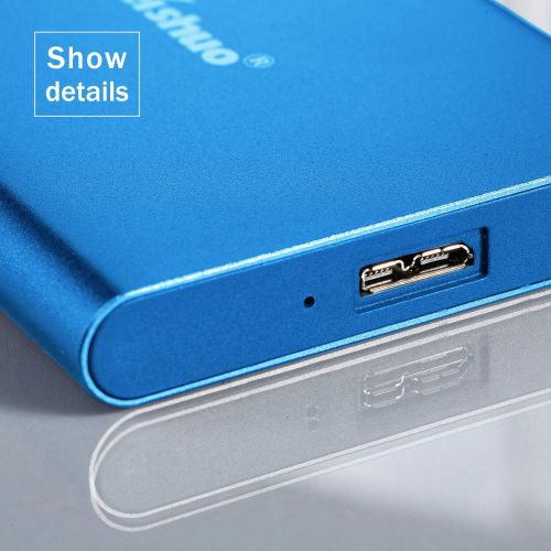  FEISHUO Portable External Hard Drive 1tb, HDD USB 3.0 for PC, Mac, Windows, Linux, Android OS(1 Tb, Blue)