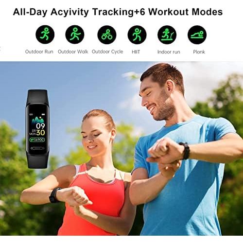  FEITAKE Fitness Tracker HR, Activity Fitness Trackers with Body Temperature Heart Rate Sleep Health Blood Pressure Monitor, IP68 Waterproof Calorie Steps Counter Tracker Pedometer Watch fo