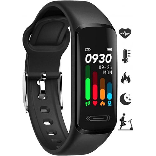  FEITAKE Fitness Tracker HR, Activity Fitness Trackers with Body Temperature Heart Rate Sleep Health Blood Pressure Monitor, IP68 Waterproof Calorie Steps Counter Tracker Pedometer Watch fo