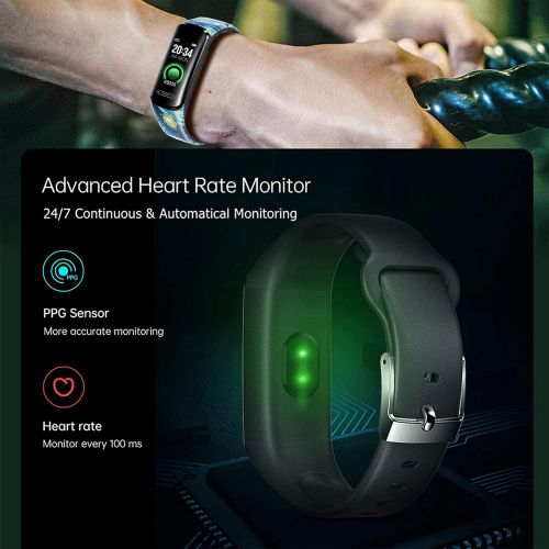  FEITAKE Fitness Tracker HR, Activity Fitness Trackers with Body Temperature Heart Rate Sleep Health Blood Pressure Monitor, IP68 Waterproof Calorie Steps Counter Tracker Pedometer Watch fo