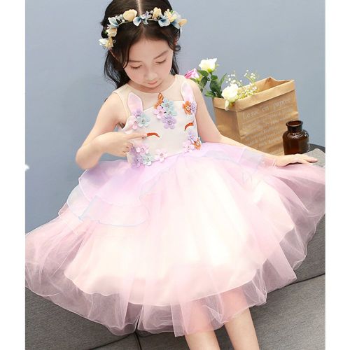  FELBO Baby Girls Beading Flower Unicorn Costume Cosplay Birthday Pageant Party Tutu Dress