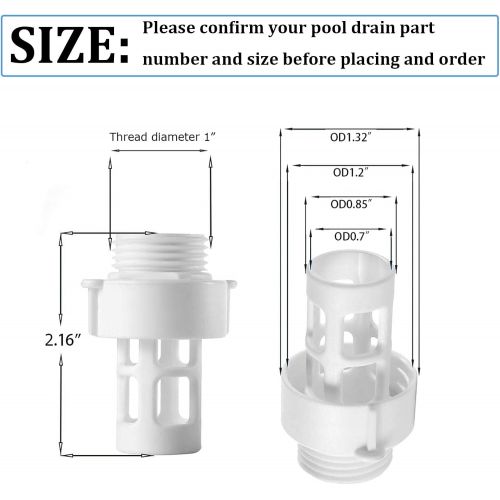  FELHOOD 2 Pack Replacement Intex 10184 Garden Hose Drain Plug Connector for Intex Round Swimming Pools Hose Adapter