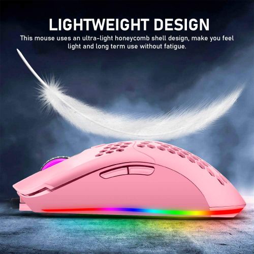  FELICON Wired Gaming Keyboard and Mouse Combo,87 Keys Compact Rainbow Backlit Keyboard,26 Kinds RGB Backlit 12000 DPI Lightweight Gaming Mouse with Honeycomb Shell for Windows PC Gamers