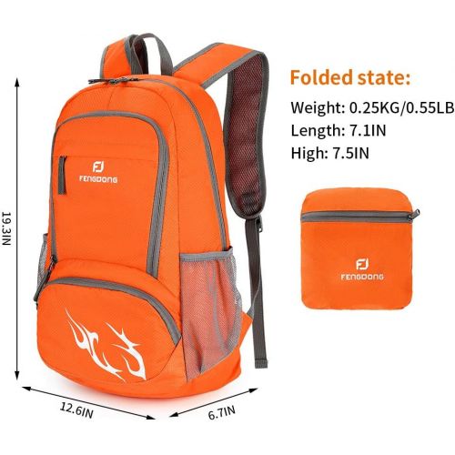  FENGDONG 35L Lightweight Foldable Waterproof Packable Travel Small Hiking Backpack Daypack for men women