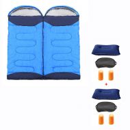 FENGS Portable Sleeping Bag Easy Care 4 Season for Camping, Hiking, Outdoors Extreme Temperature of -5℃ Blue-2.3KG Version