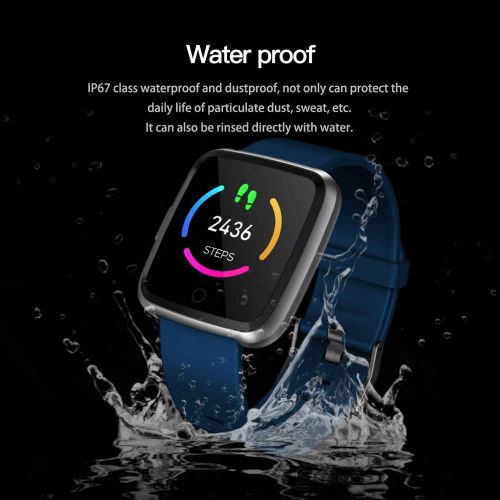  FENGS-Smart wristband Fitness Smart Wristband with Heart Rate Monitor Blood Pressure Watch Activity Tracker IP67 Waterproof Sleep Monitor Pedometer Calorie Counter for Women Men