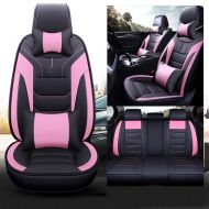 FENGWUTANG Car Seat Cushion Cover,Universal Leather Waterproof Front and Rear 5 Seats Full Set Car Seat Covers for Most Cars SUV Van