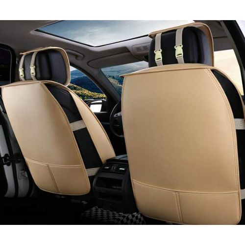  FENGWUTANG Universal PU Leather Car Seat Cushion Cover,Leopard Print Waterproof Front and Rear 5 Seats Full Set Car Seat Covers for Most Cars SUV Van