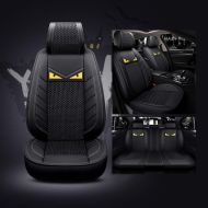 FENGWUTANG Car Seat Cushion Cover,Summer Universal Leather and Ice Silk Breathable Front and Rear 5 Seats Full Set Car Seat Covers for Most Cars SUV Van
