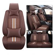 FENGWUTANG Summer Universal Leather and Ice Silk Breathable Car Seat Cushion Cover,Waterproof Front and Rear 5 Seats Full Set Car Seat Covers for Most Cars SUV Van