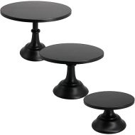 Set of 3 Pieces Black Iron Cake Stands 12