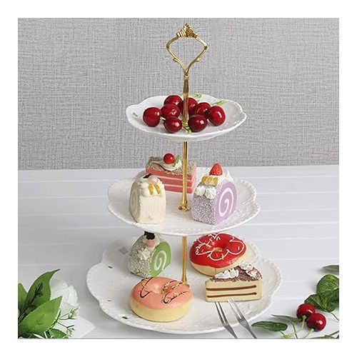 3 Tier Plastic Cupcake Stand Dessert Cupcake Stand Cakes Fruit Candy Display Tower for Wedding, Birthday Party, Tea Party and Baby Shower (White, 2)