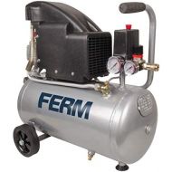 FERM Kompressor - 1100W - 1.5 PS - 24 Liter - OEl - Max. 8 Bar - Inkl. 1/4 Inch universale Abkuerzung und 2 Manometern