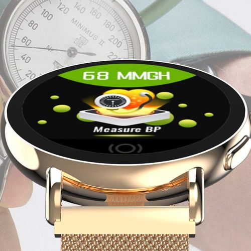  FFQNG Smart Watch,Fitness Tracker Heart Rate Blood Pressure Sleep Monitoring Call Reminder Business Fashion Men and Women Smart Bracelet,Gold