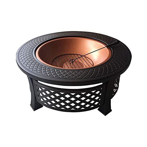  FGVDJ Outdoor Fire Pits Fire Basket Outdoor Barbeque Grill Charcoal Cast Iron Barbecue Stand Bowl Camping Picnic Outfire Wood Log Burner Heater Outdoor Stove Garden D