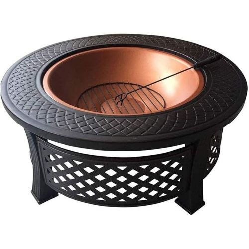  FGVDJ Outdoor Fire Pits Fire Basket Outdoor Barbeque Grill Charcoal Cast Iron Barbecue Stand Bowl Camping Picnic Outfire Wood Log Burner Heater Outdoor Stove Garden D