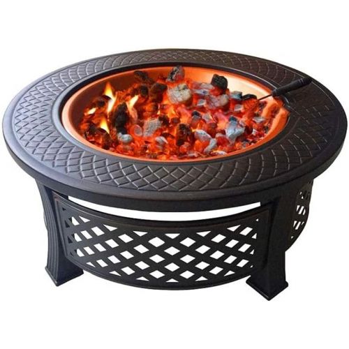  FGVDJ Outdoor Fire Pits Fire Basket Outdoor Barbeque Grill Charcoal Cast Iron Barbecue Stand Bowl Camping Picnic Outfire Wood Log Burner Heater Outdoor Stove Garden D