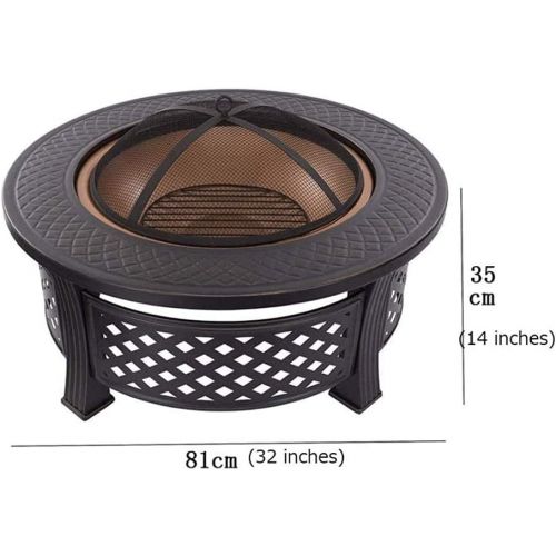  FGVDJ Outdoor Fire Pits Fire Basket Outdoor Barbeque Grill Charcoal Cast Iron Barbecue Stand Bowl Camping Picnic Outfire Wood Log Burner Heater Outdoor Stove Garden D